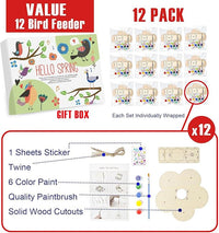 12 Pack Bird Feeder Craft Kits for Kids Ages 3-5 4-8 8-12, DIY Wooden Art Painting Outdoor Bulk Toys for Boys & Girls, Easter Christmas Gifts, Party Favor Gifts for Nature Loving Children