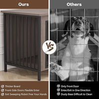 EasyCom 39.96" XL Wooden Large Dog Crate Furniture for Medium and Large Breed, Chew-Resistant Dog Kennel Furniture Indoor with 2 Doors and 3.94" Raised Feet, as TV Stand, End Table, Crate Table