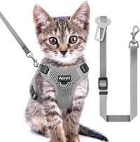 Cat Harness, Cat Harness and Leash for Walking - Grey / XS(3-5lb)