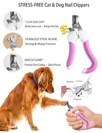 6ps Dog Cat Brush Grooming Kitf, Dog Cat Brushes, Bath Brush, Dematting Rake and Comb, Nail Clipper, Nail File, Flea Comb (Pink 6 Kits)