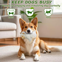 Squeaky Stuffed Dog Toys, Chew Dog for Large Medium Small Breeds – Essentials for Dogs - White - image 4