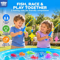 TOY Life Magnetic Fishing Game for Kids, Bathtub and Pool Toy - 2 Kids Fishing Pole - image 4