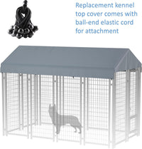 5x10 FT Dog Kennel Cover 900D Waterproof UV Outdoor Roof Replacement - Gray / 8'L x 4'W - image 3