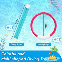Korlon Tec pool diving toys set with dive sticks, rings and torpedoes - view 4