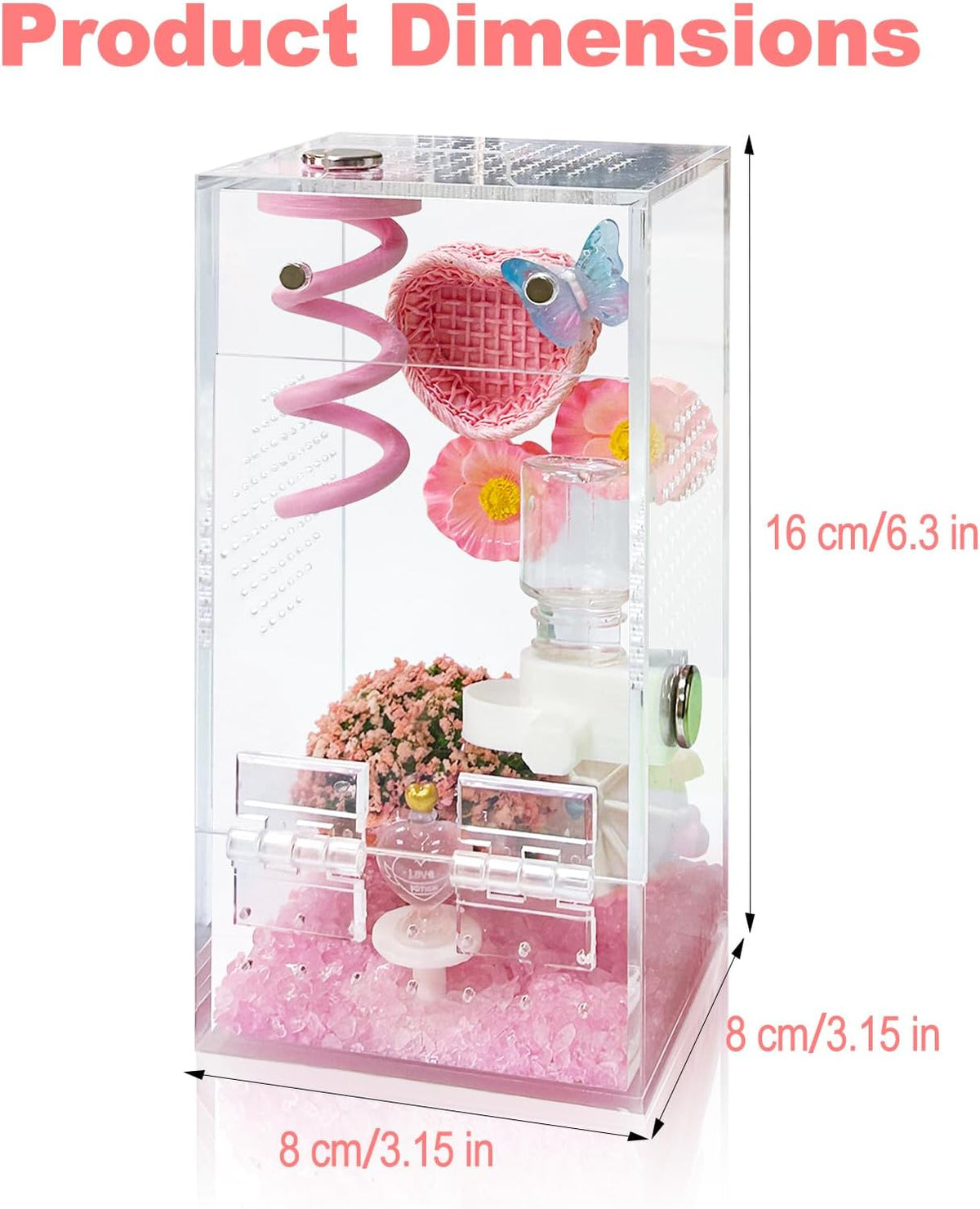 Jumping Spider Enclosure, DIY Insects Habitat - Pink B - image 3