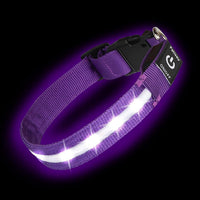 Super Bright LED Dog Collar, Waterproof Light up Collars – Essentials for Dogs - L/XL (Width:1",Length:18.5" - 26.5") / Purple