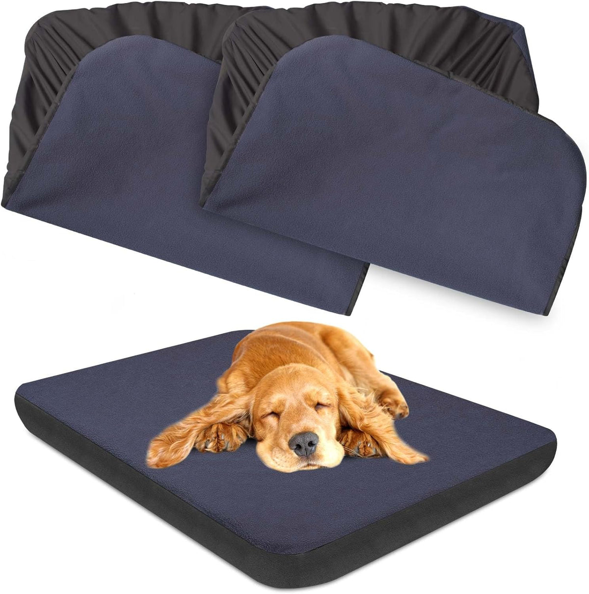 Dog Bed Covers Replacement Washable 100% Waterproof Dog Bed Sheets - Blue-44 x35 inch
