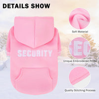 Security Dog Hoodie for Small Medium Large Dogs Boys Girls – Essentials for Dogs - #2 Pink (EMB SECURITY Printed With Pocket) / Large - image 4