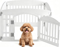 DUMOS Plastic Dog Playpen - White / 4 Panel / 24IN