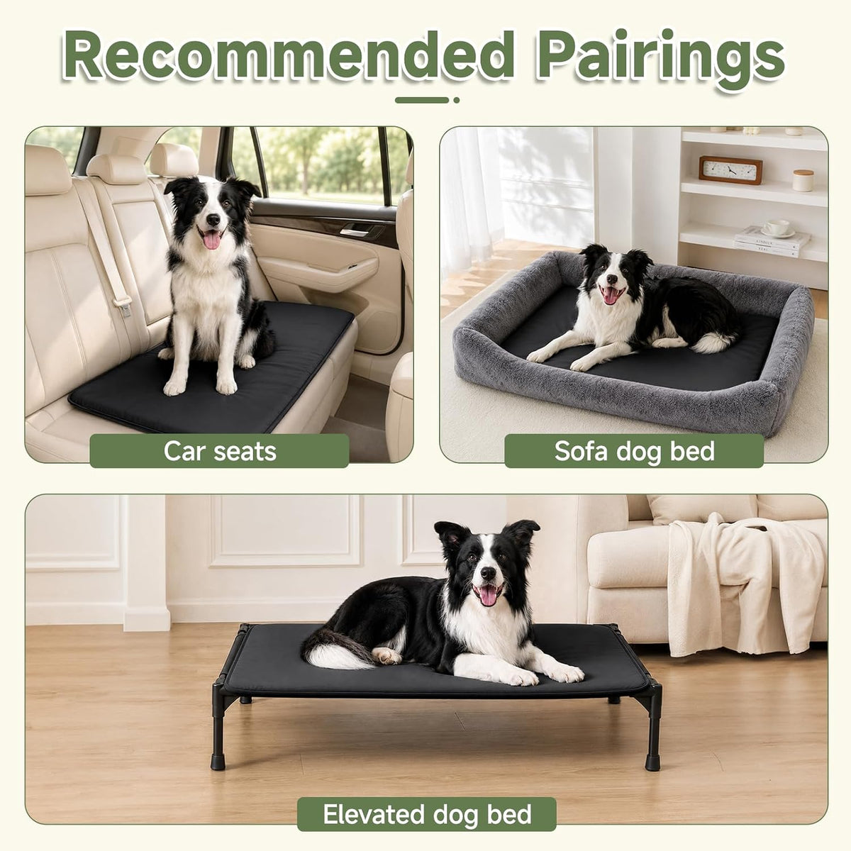 Outdoor XL Dog Crate Pad Bed, Waterproof Wipeable Mat, 41" - Black / 47"L x 29"W x 1.2"Th - image 3