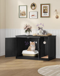 Hzuaneri Cat Litter Box Enclosure - 39.4"L x 21.7"W x 24.8"H / Black - image 3