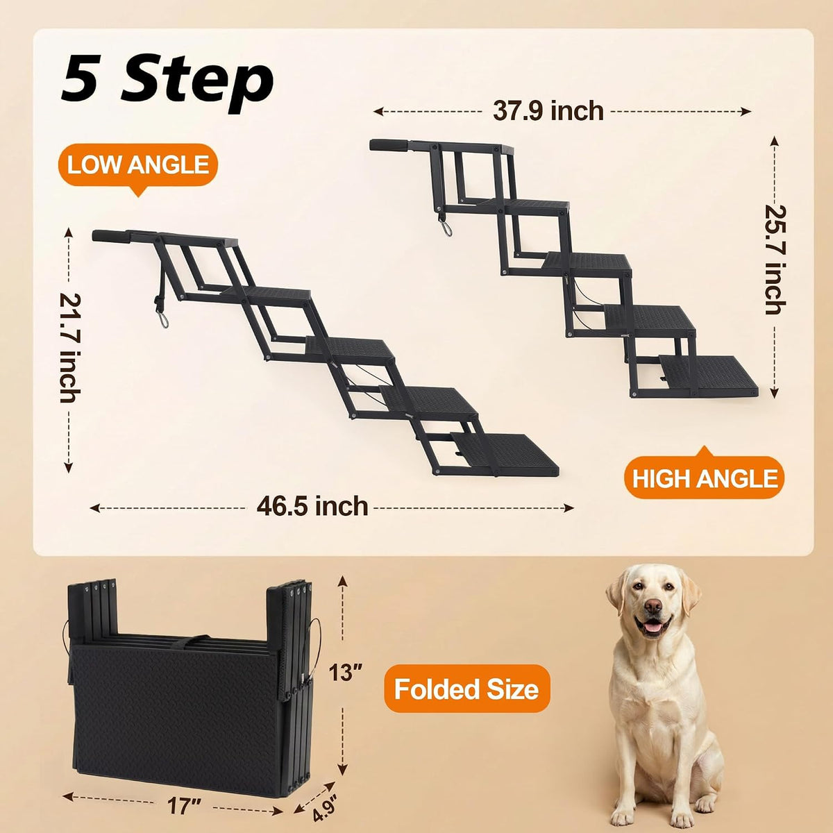 Dog Steps for Car, Truck, SUV - 5 Steps - image 2