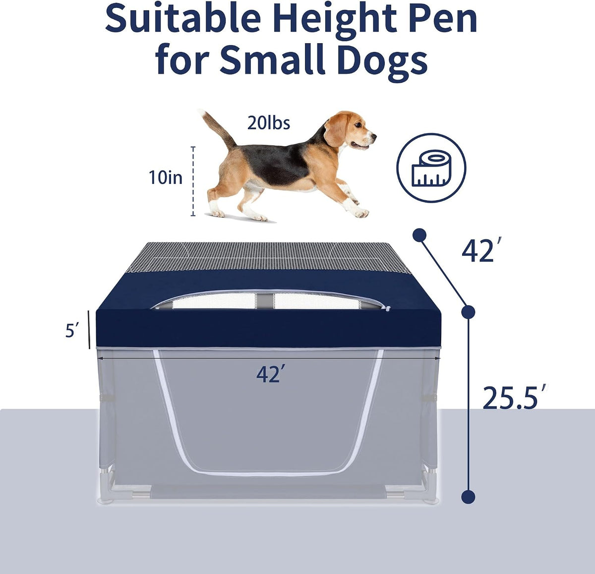 Puppy Playpen Indoor for Dog Small Pets - Royal Blue / 42'x42'x5'Cover Only - image 2