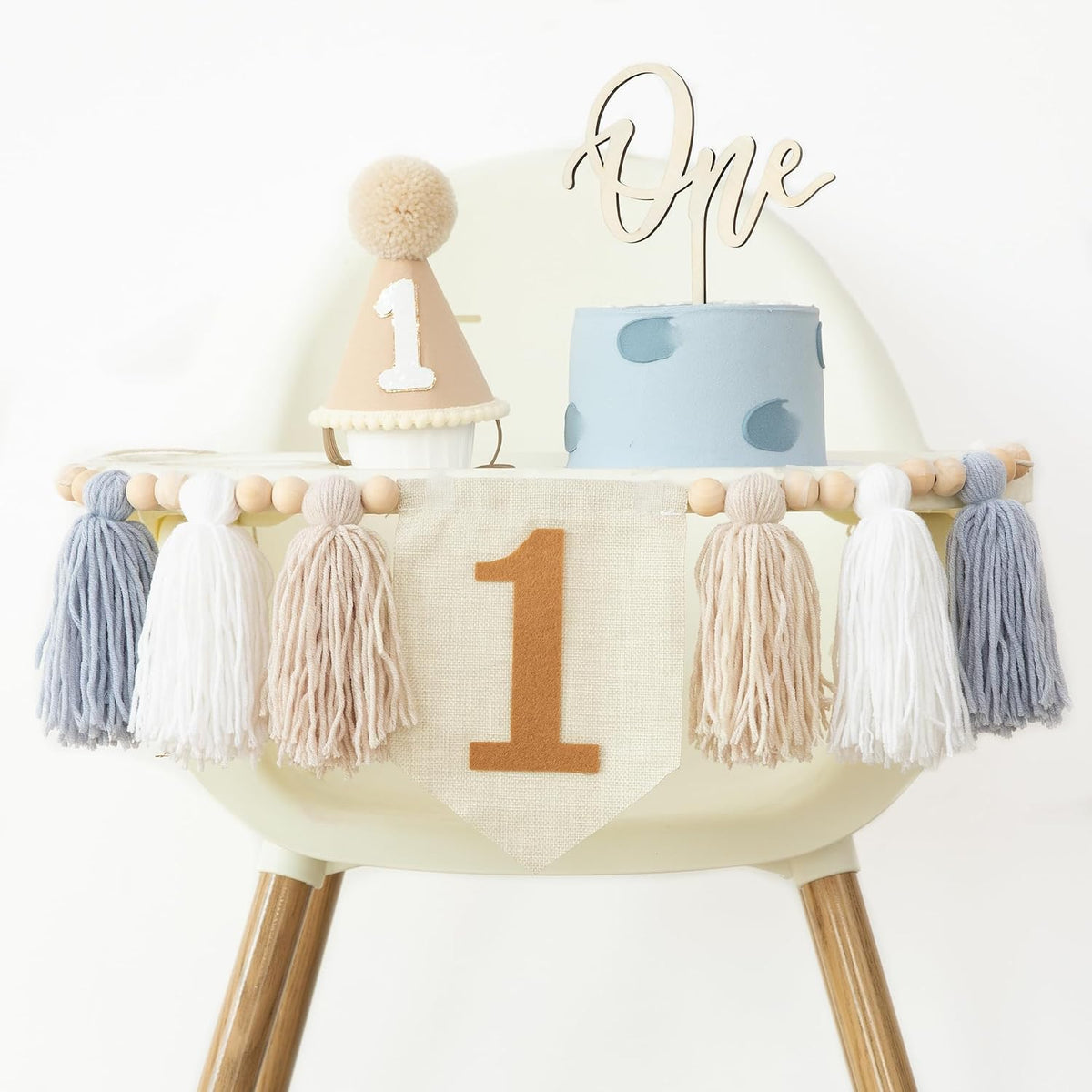 DCJHFJ First Birthday Decorations for Boy Highchair Banner One - Khaki Banner - image 4