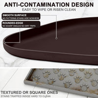 SMILOOL Waterproof Silicone Pet Food Mat with Raised Edge for Dog - Dark Brown / 12"L x 12"W - image 4