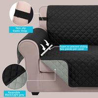 U-NICE HOME Loveseat Sofa Cover for 2 Cushion Couch, Dark Grey – Essentials for Pets - Black/Grey / 45''loveseat-small - image 4