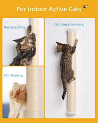 68" Wall Mounted Cat Scratcher - Beige - 2Pcs - image 2