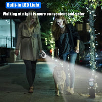 4-in-1 Retractable Dog Leash with LED Light & Dispenser & Poop Bags – Essentials for Dogs - Small - With chew proof cable - image 3