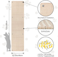 FHTONGE 71x15.8" Thickened Cat Wall Climbing Carpet with 16 Fixed - Oatmeal Color / 71x15.8"(180x40cm) - image 2