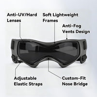 Medium Clear Dog Goggles Eye Protection - Trendy Black / Small - image 3