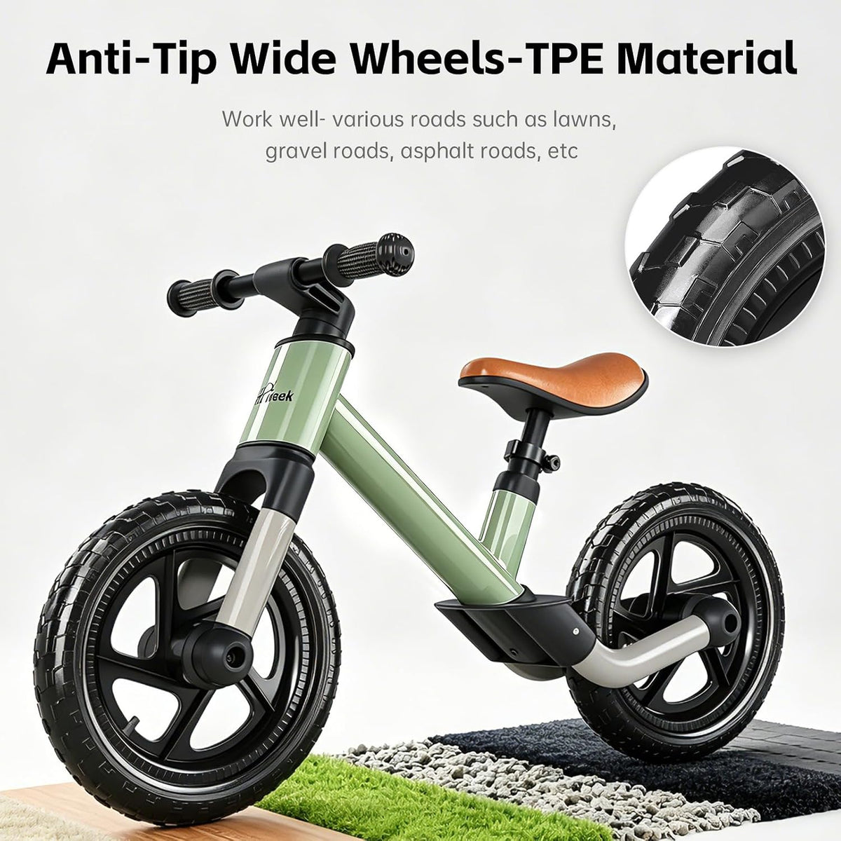 Toddler Balance Bike for 3-5 Year Old 12” No Pedal Training Bike Toys - Bk271-green - image 4