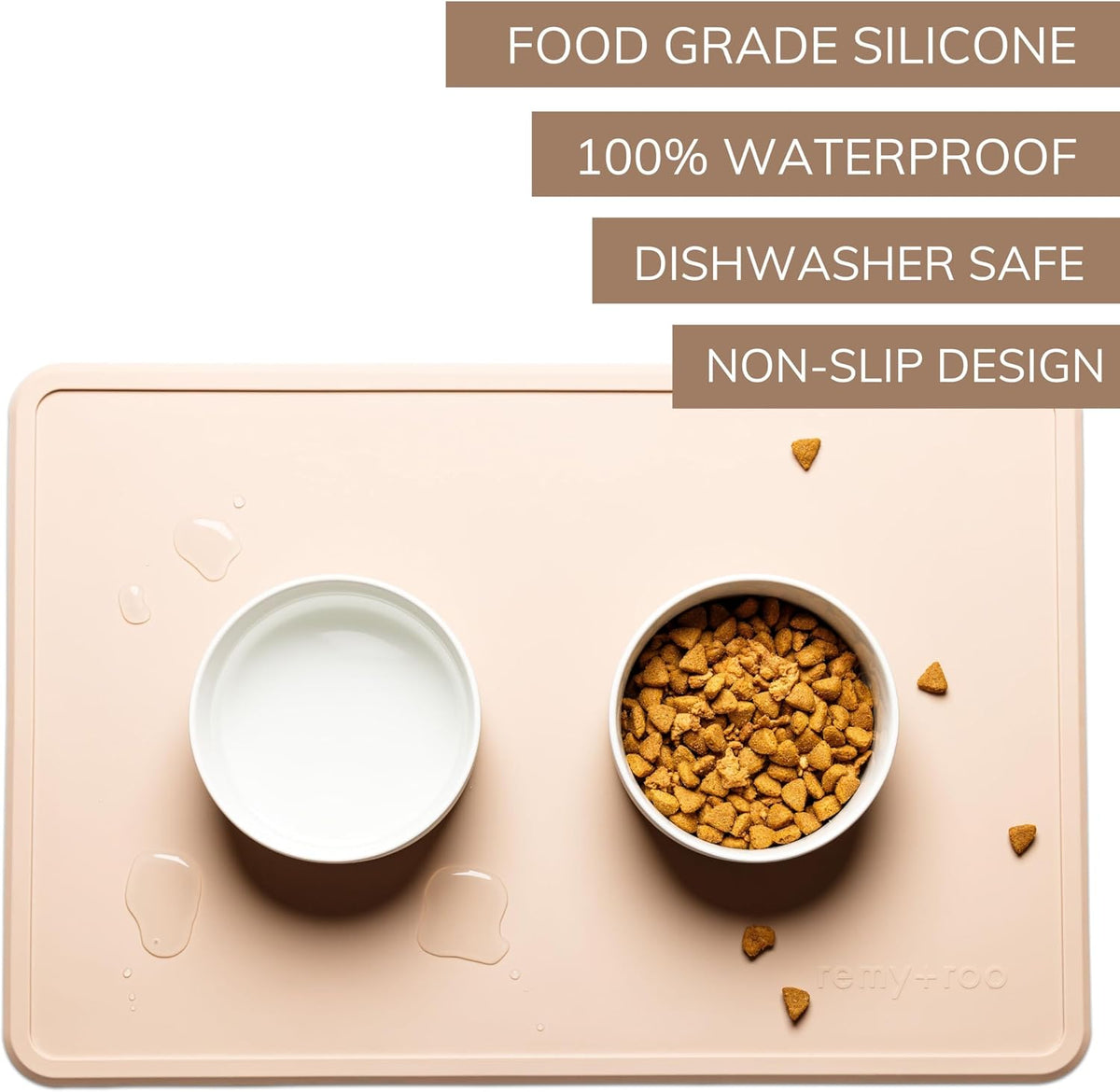 Remy+Roo Silicone Dog Food Mat for Pet Bowls - Sand - image 3