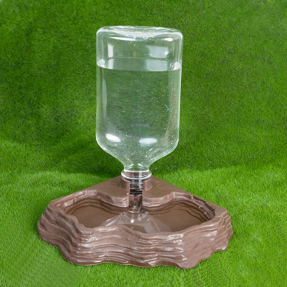 Lizard Bearded Dragon Water Bowl Dish Automatic Dispenser - Brown - image 3