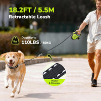 Retractable Dog Leash with Chew Proof Extender, 18 - Green (chew proof) / 16ft | 110 lbs max - image 2