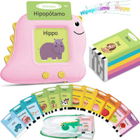 Alotwan Talking Flash Cards with 510 Sight Words - Pink / 224 Words Bilingual