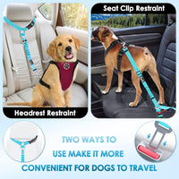 Lukovee Dog Car Seat Belt, Headrest Restraint, Headrest - Tiffany Blue / Headrest + Clip, 2 Pcs - image 2