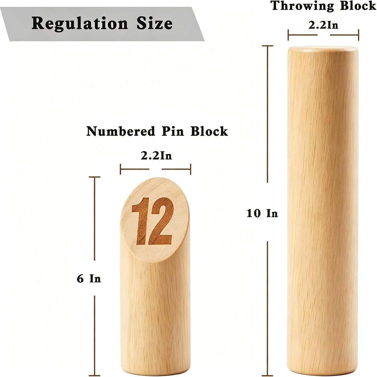 OLSA Tossing Game Set - 12 Wooden Numbered Pins Family Outdoor Yard Game – Fun for Kids & Family - image 3