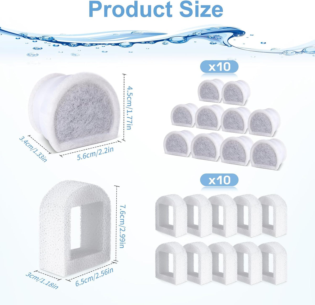 20 Pcs Cat Water Fountain Filters Replacment Compatible with PetSafe - image 2