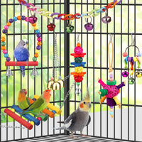 Bird Toys for Conures with Colorful Ladder Hammock Bird Cage - image 4