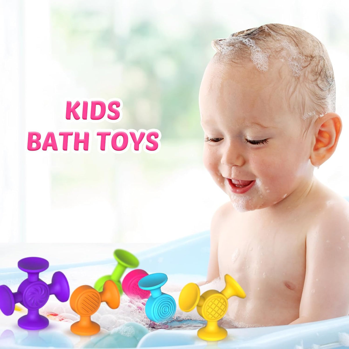 Suction Cup Bath Toys for Kids: 12 Pcs Sensory Suction Bath Toys - image 3