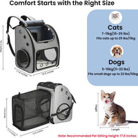 Expandable Cat Backpack Carrier for Small Cats/Dogs Airline Approved – Essentials for Dogs - Grey-XL - image 2