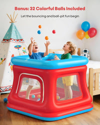 QPAU 3-in-1 Inflatable Bounce House with Pump for Toddlers 1-3 – Fun for Kids & Family - Blue & Red - image 3