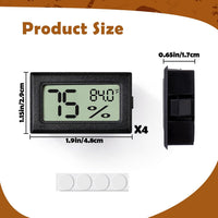 Reptile Thermometer and Humidity Gauge - 4PCS Rectangular - image 2