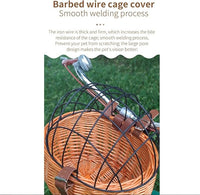 Bike Pet Basket, Wicker Bike Basket for Small Dogs Cats Pet Carrier Front Basket with Wire Mesh Cover and Lid, Wicker Basket for Dogs and Cats, Rattan Storage Basket, 11.81 * 9.84 inch (A)