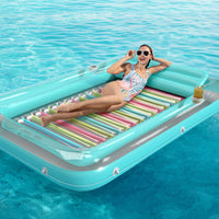 Inflatable Tanning Pool Lounger Float - Mint Green / XX-Large - image 4