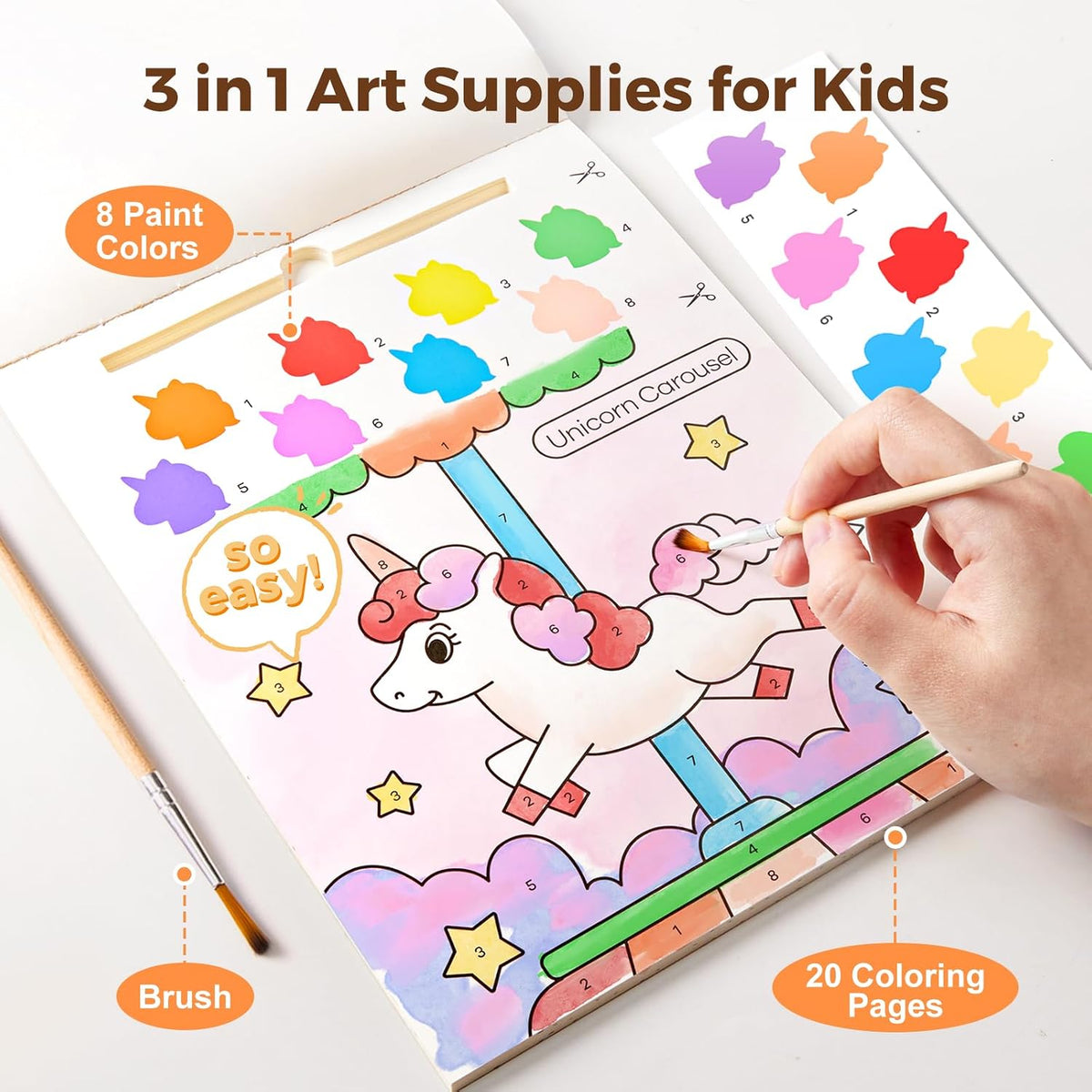 Jar Melo Paint with Water Books for Toddlers, Animals – Fun for Kids & Family - Unicorns - image 3