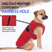 MIGOHI Warm Dog Coat Waterproof Winter Dog Jacket, M - Red / Medium - image 2