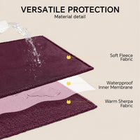 Waterproof Pet Blanket, Liquid Pee Proof Dog Blanket for Sofa Bed Couch, Reversible Sherpa Fleece - S (40" x28") / Concord Grape-thicken - image 4