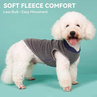 2 Pack Fleece Dog Sweater Pullover Lightweight Reflective Jacket – Essentials for Dogs - 2# Navy & Grey / Small - image 2