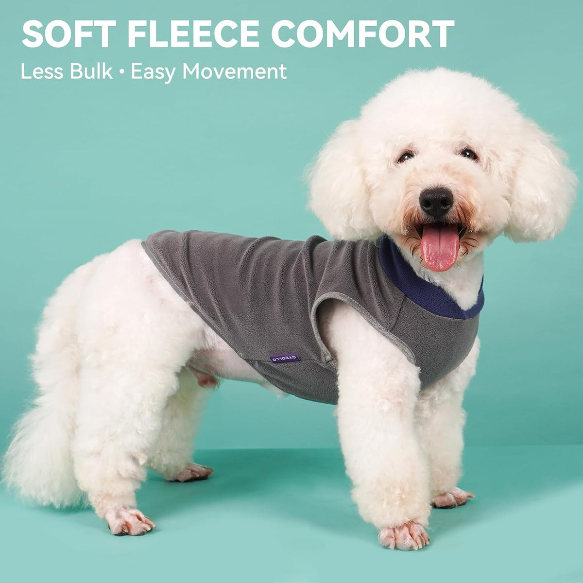 2 Pack Fleece Dog Sweater Pullover Lightweight Reflective Jacket – Essentials for Dogs - 2# Navy & Grey / Small - image 2
