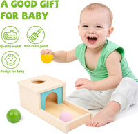 Adena Montessori Object Permanence Box with Tray Three Balls - Blue Door - image 2
