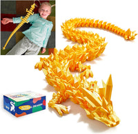 3D Printed Dragon 24 Inch - Gold / 30in