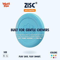 West Paw Zogoflex Zisc Dog Flying Disc, High Flying Aerodynamic Disc for Dogs Puppy – Lightweight, Floatable Disc for Fetch, Tug of War, Catch, Play – Doubles as Food/Water Bowl, Small 6.5", Aqua Blue