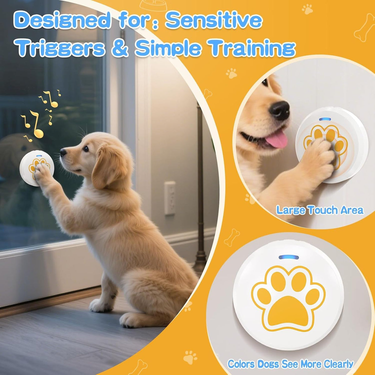 Dog Training Bells for Door - Yellow-1pack - image 4