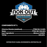 NOK OUT Odor Remover, Pet Deodorizer and Cleaning Spray, Made in the USA, 1 Gallon, 4-Pack
