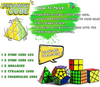 Speed Cube Set, 2x2, 4x4, Pyraminx, Pyramid, Megaminx - image 4